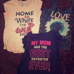 Justice shirts selling 3 for 30